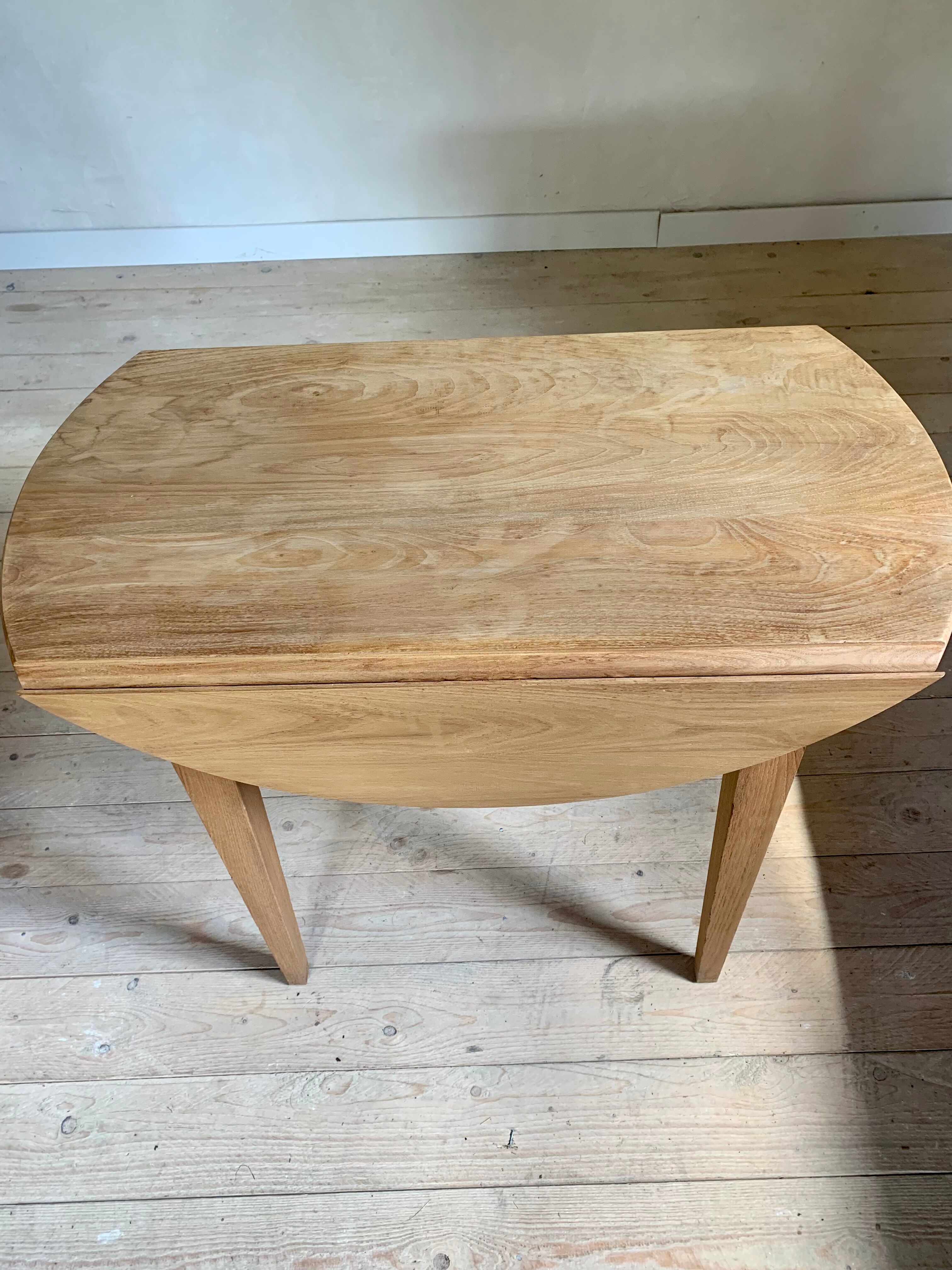 Modular table with vintage solid oak flap