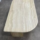 Table basse travertin rectangle bords arrondis
