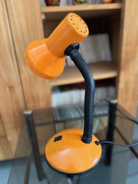 Lampe articulée orange, années 80-90