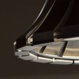 Vintage metal pendant attributed to Elio Martinelli for Martinelli Luce, Italy, 1960s.