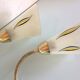 Paire d'appliques  en laiton et verre cornet / vintage années 50-60