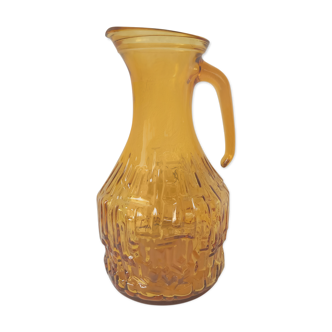 Vintage amber glass pitcher