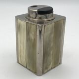 Large Vintage Collection TABLE LIGHTER in chrome-plated metal and horn