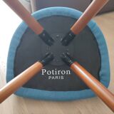 Fauteuil de salon en tissu bleu