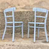 Paire de chaises en bois troquet