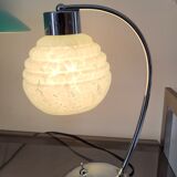 Chrome and speckled opaline lamp from Clichy