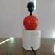 Pair of red and white ceramic lamps from the 80s