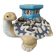 Support de plante en céramique vintage en forme de tortue