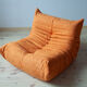 Togo orange microfibre armchair model designed by Michel Ducaroy 1973
