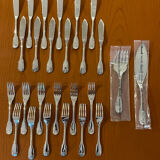 Christofle Vendome shell, fish cutlery and serving cutlery