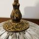 Cut crystal ceiling light with a brass frame