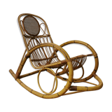 Rocking-chair in balboa and rattan