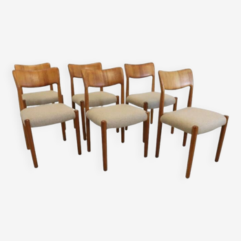 Set van 6 Deense eetkamerstoelen 'Sjunkeby'