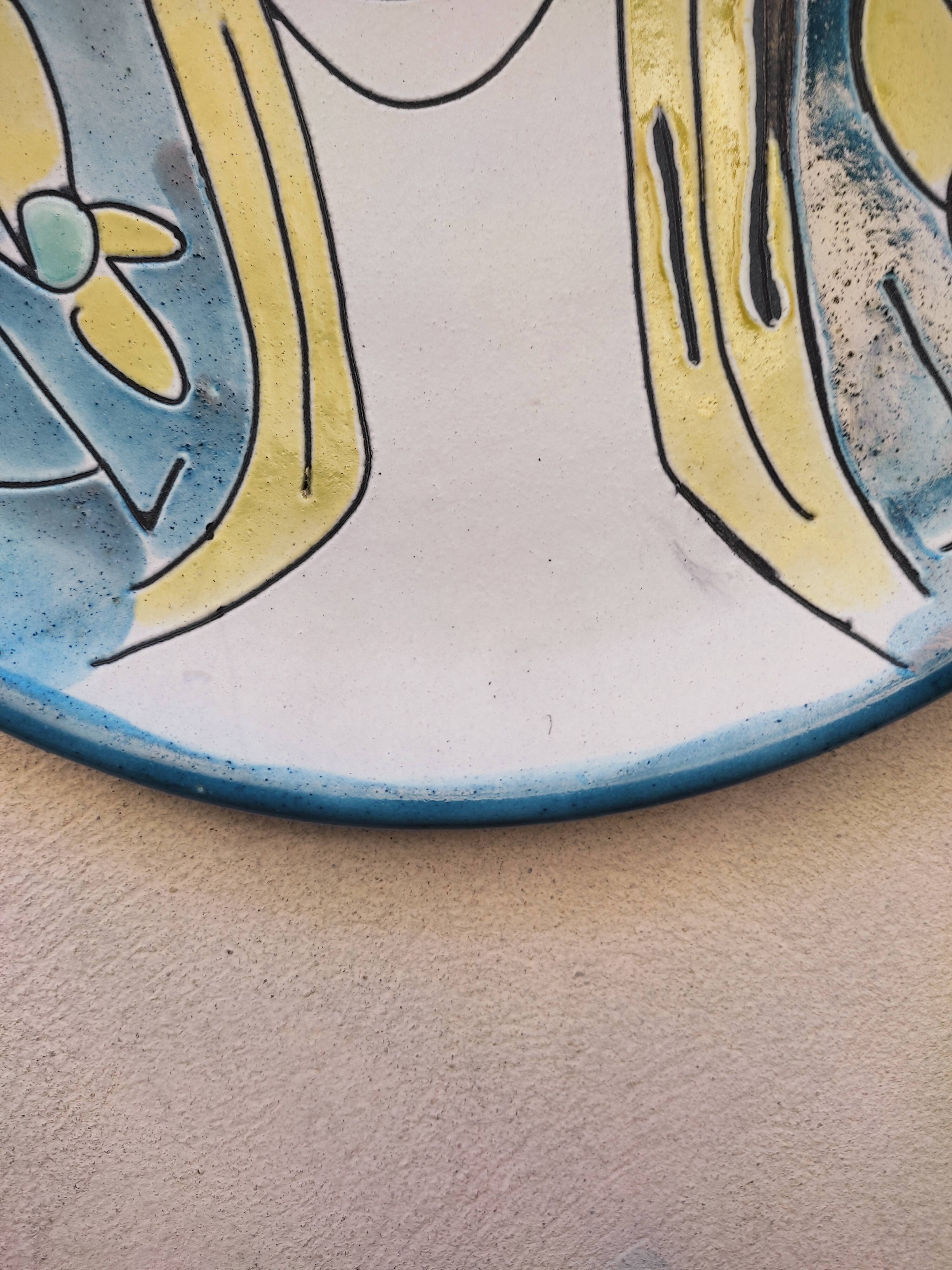 Portrait on ceramic wall plate
