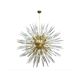 Lampe Sputnik de style milieu du siècle, lustre en verre de Murano et en laiton italien.