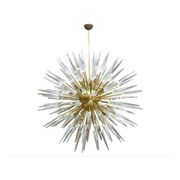 Mid Century Style Sputnik Lamp, Murano Glass and Brass Italian Chandelier