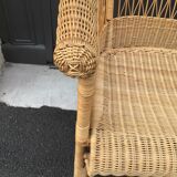 Vintage rattan gondola seat