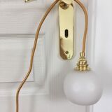 Vintage opaline golden thread walking lamp