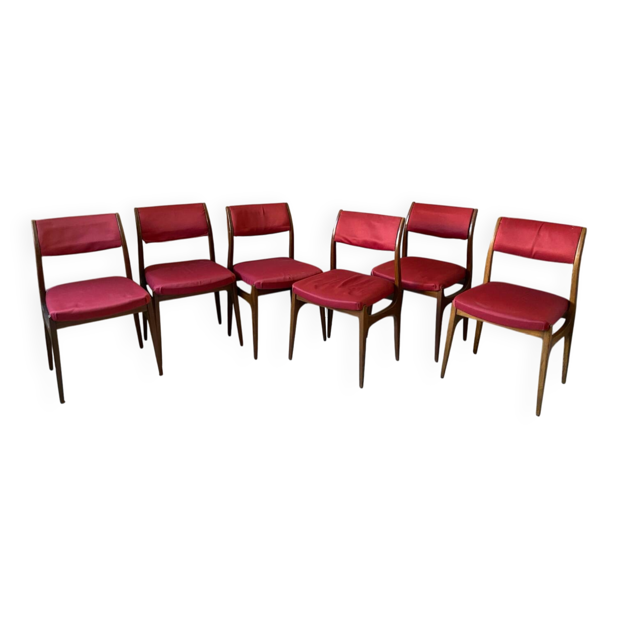 Set of 6 Scandinavian teak chairs from the 1960s