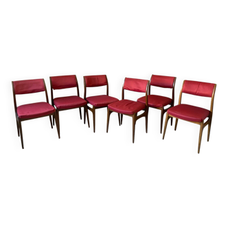 Ensemble de 6 chaises scandinaves en teck années 1960