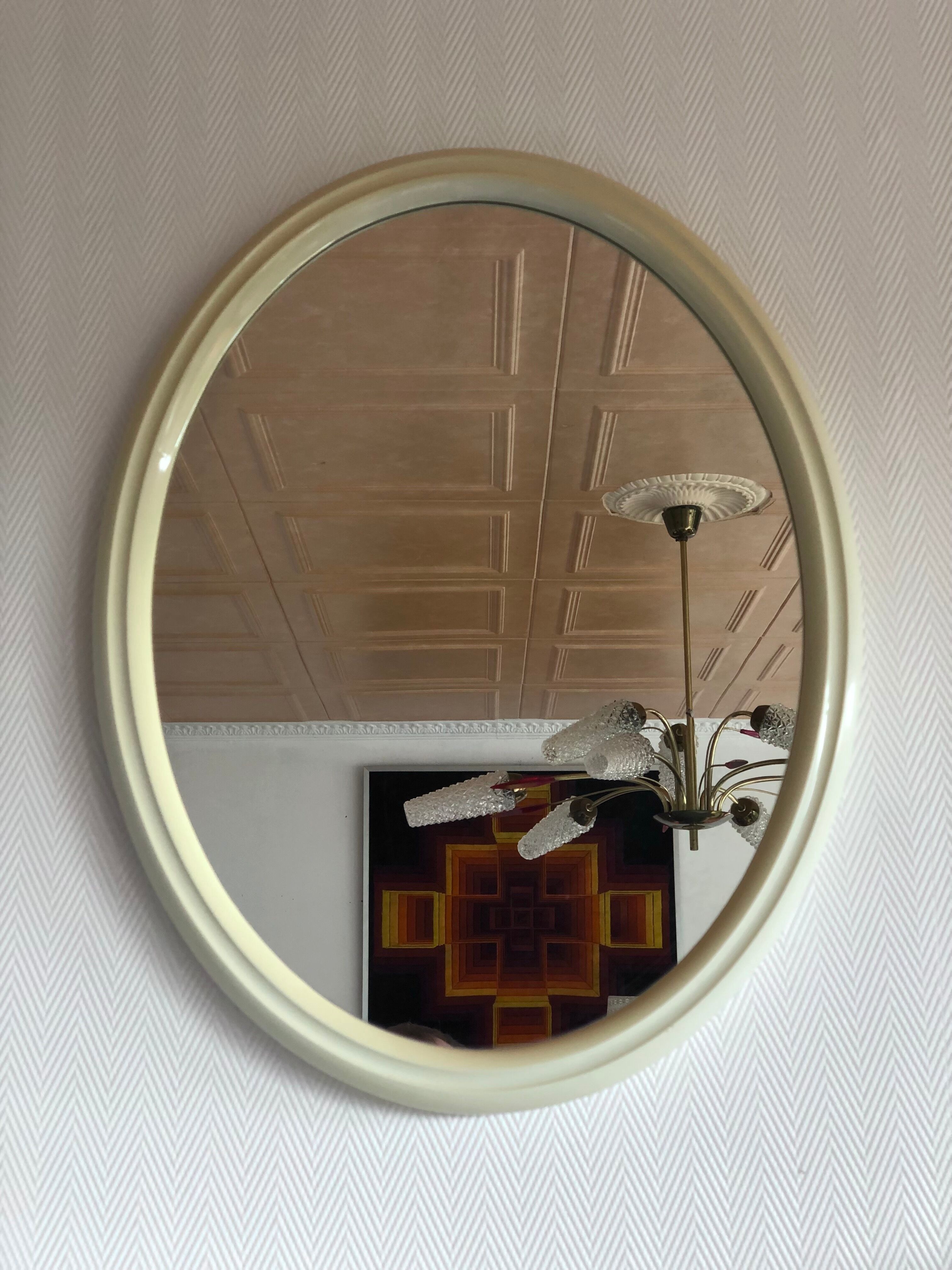 Tiger vintage oval mirror