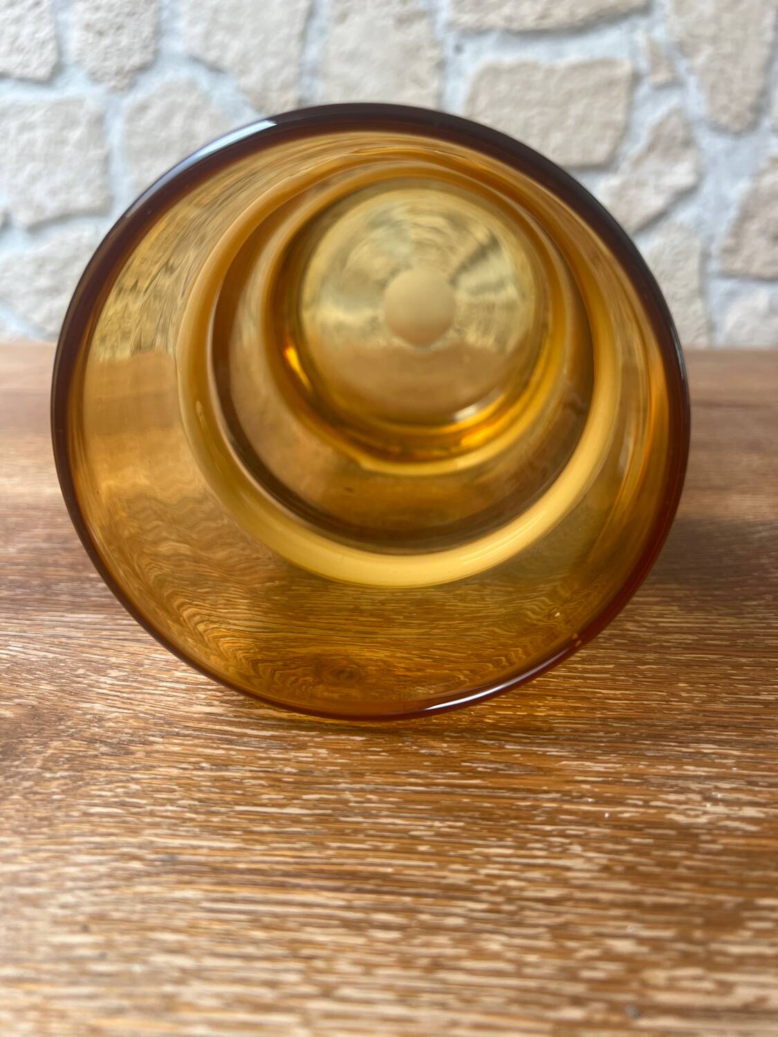 Caramel blown glass vase