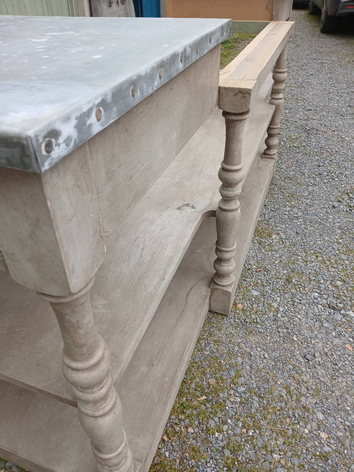 Grand meuble style drapier en bois et zinc