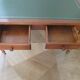 Minister's desk in Louis Philippe style – 2 drawers – cherry wood – green writing pad