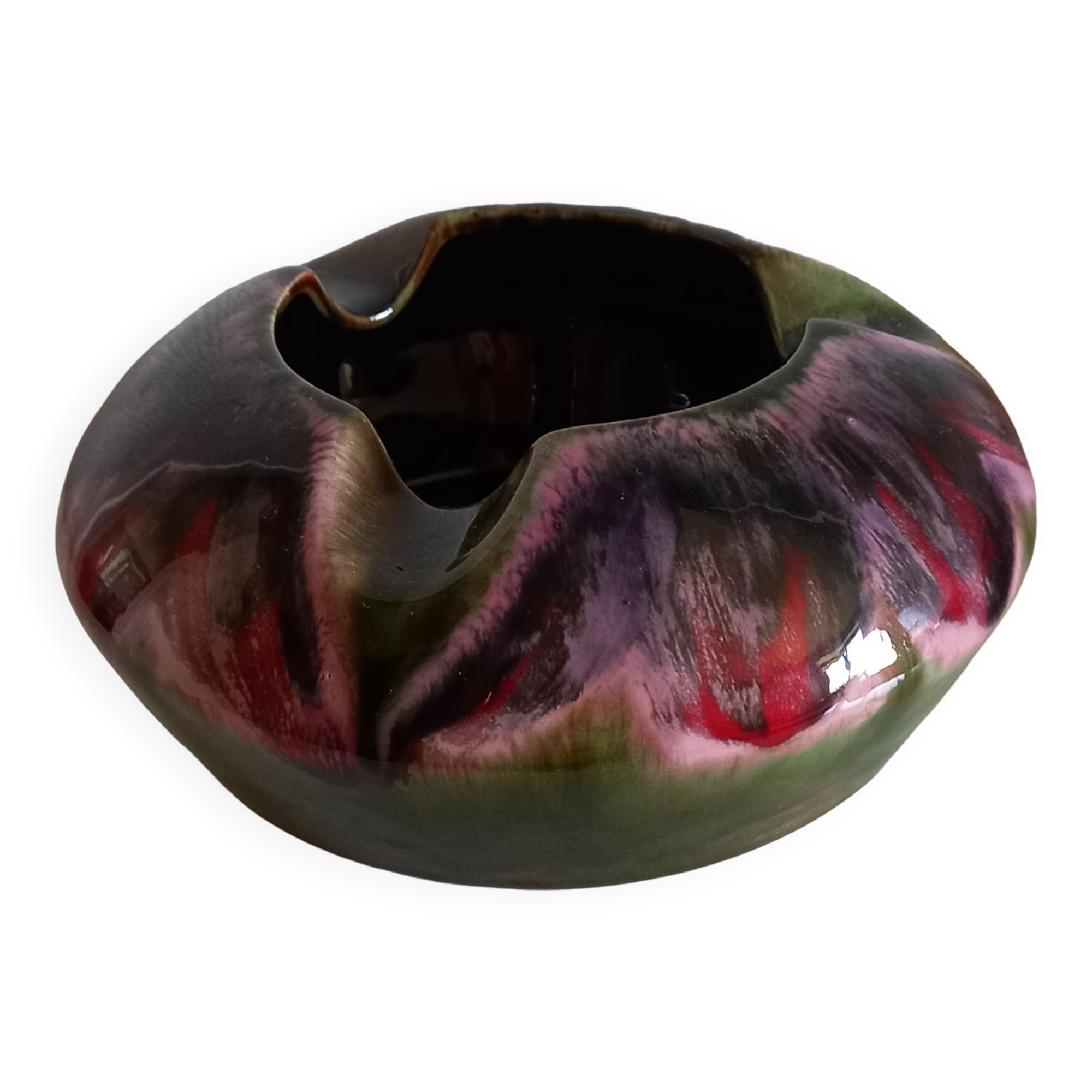 Tidy ashtray enamelled ceramic, signed, Ricard