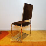 Chrome and velvet chairs