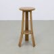 3x Barstools in solid Oak Brutalist, 1970s