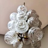 Vintage German sputnik pendant lamp glass snowballs 1970