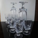 10 verres à vin rouge anciens en cristal de Sèvres modèle Arezzo