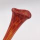Vase soliflore Murano orange et motifs colorés en verre soufflé  -  XXème siècle