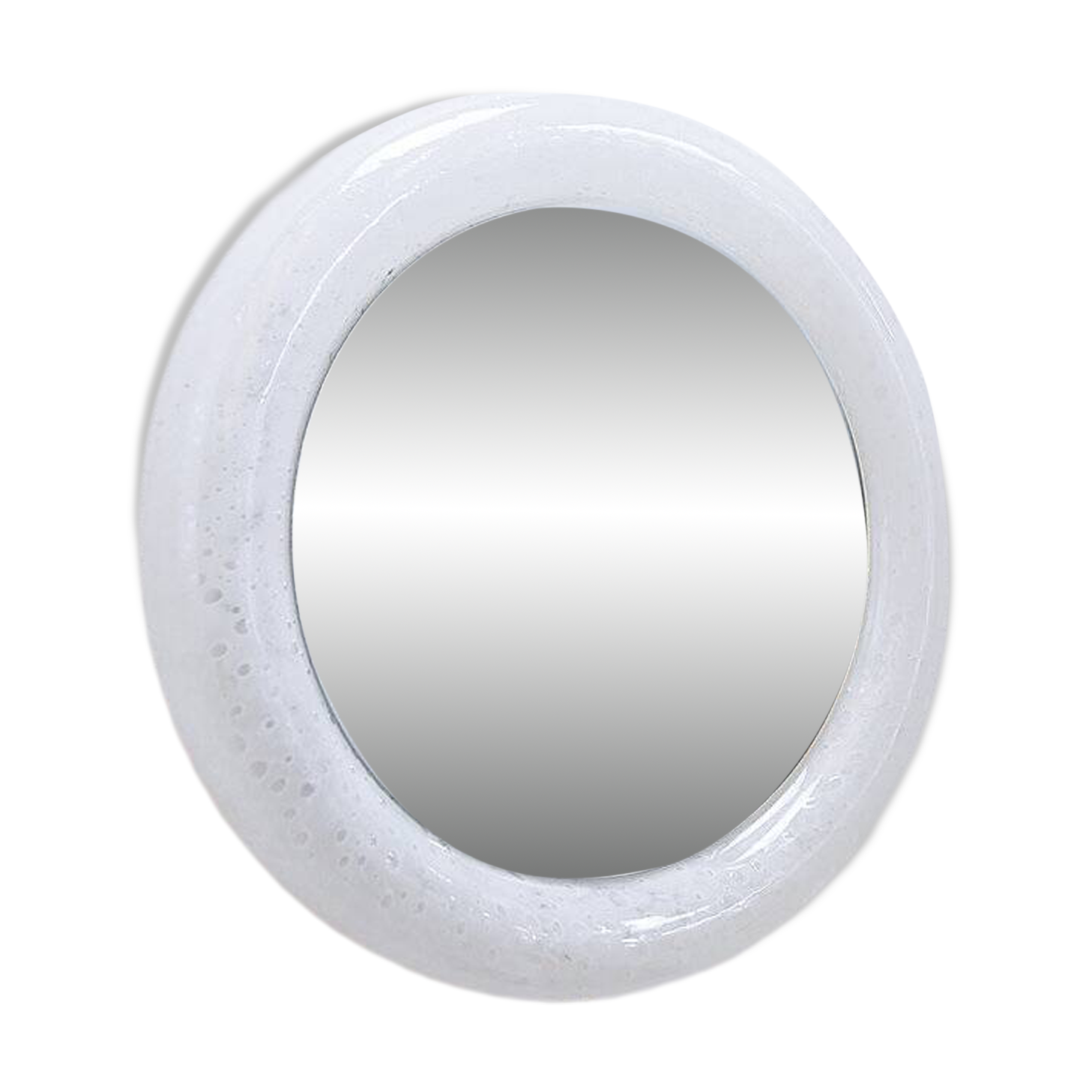 Vintage illuminated mirror in bubbled glass by Limburg - 1970s