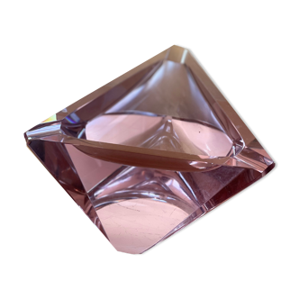 Cendrier en cristal rose 1970