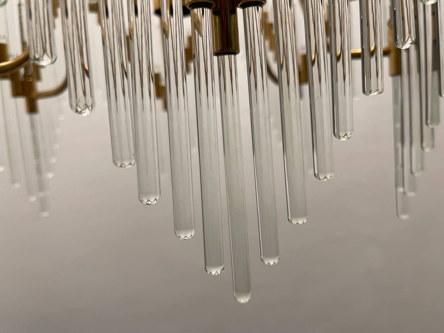 Lustre à tiges en verre de Murano années 1970