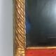 Restoration period mirror 1830 patinated gilded carved wood 48x33 cm