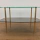 Double tray coffee table glass and gold metal 50s