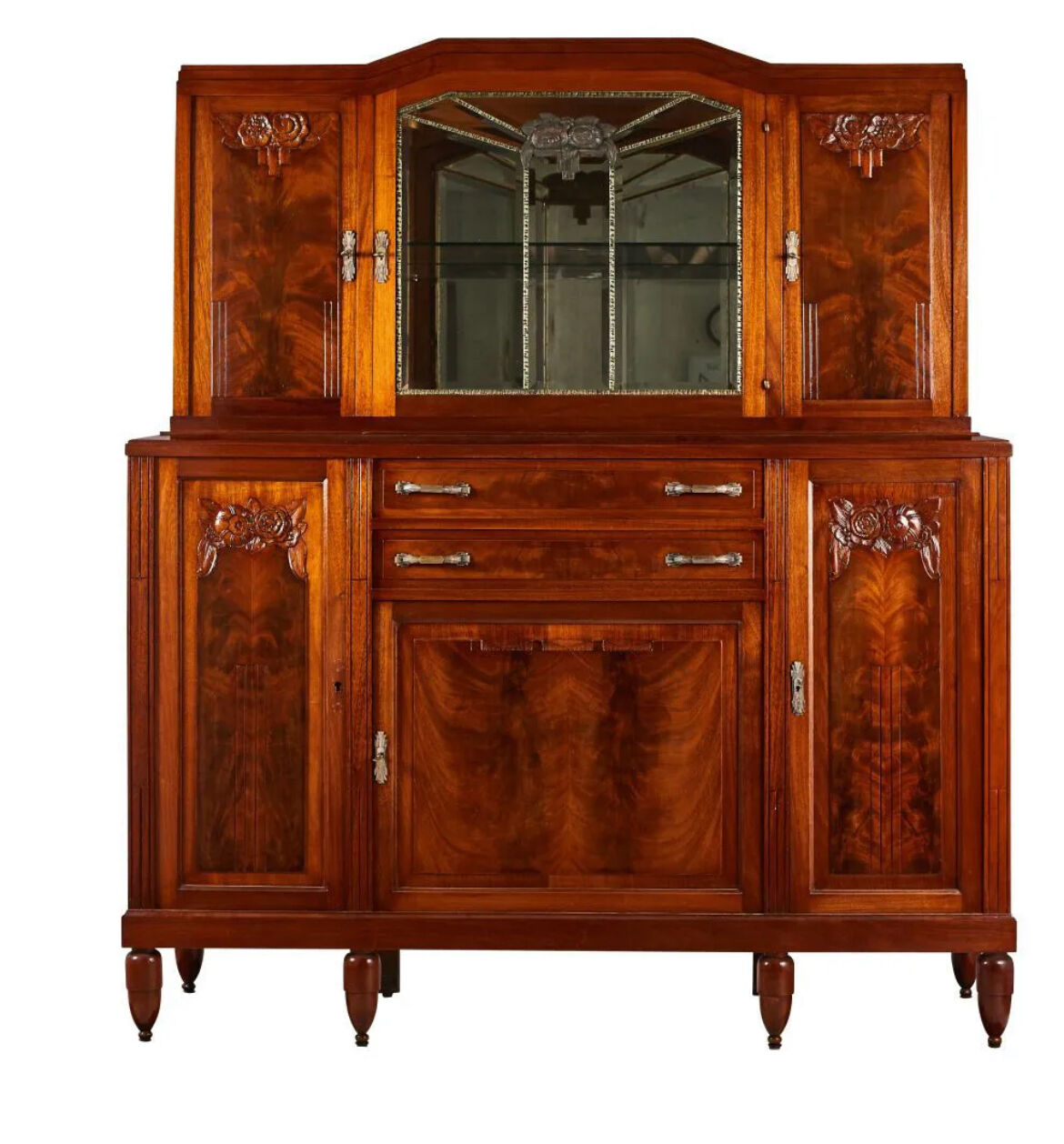 Art Deco period buffet in carved walnut