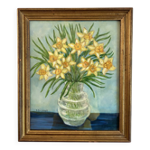 Oil under glass, gilded wooden frame