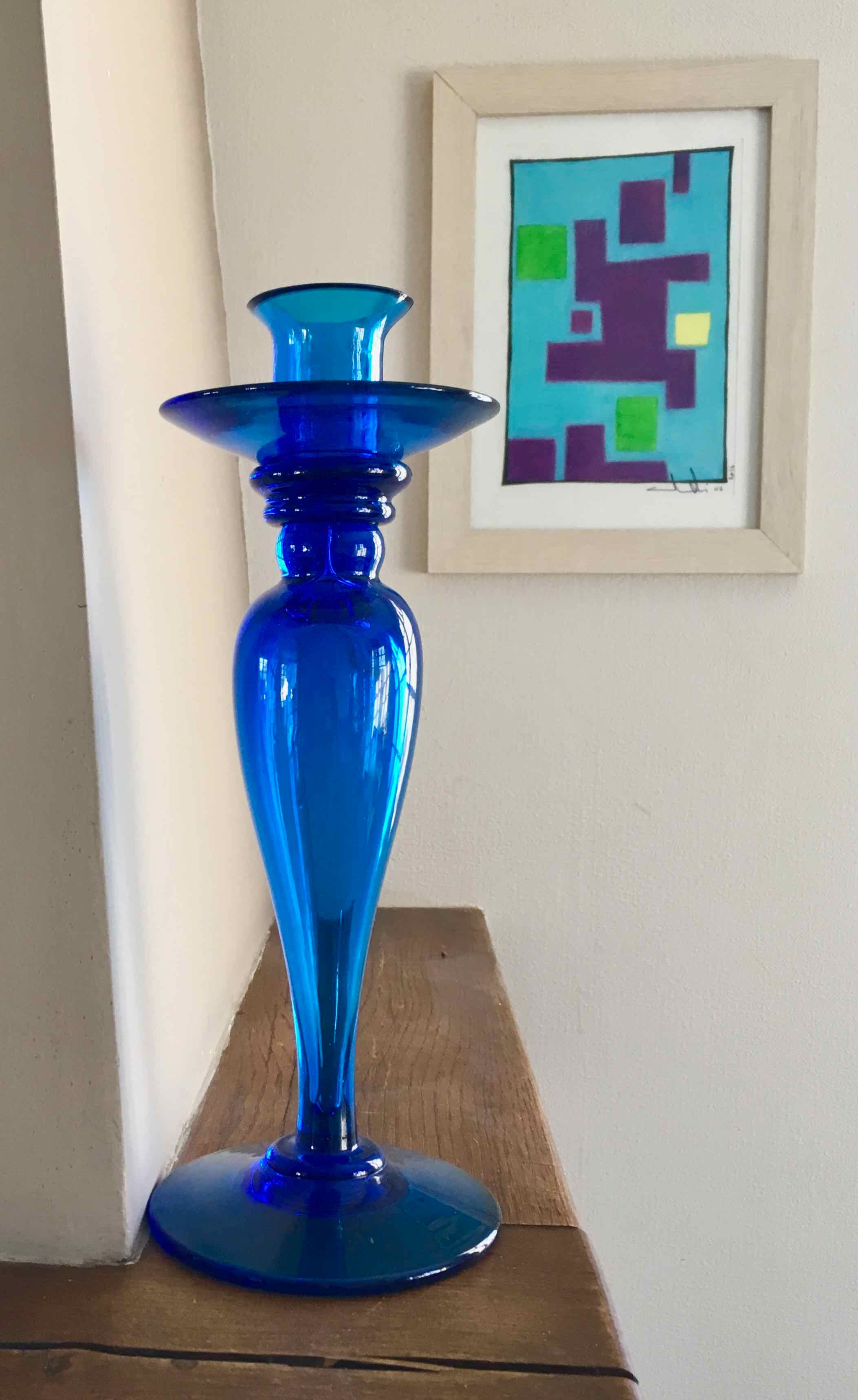 Turquoise blue candle holder