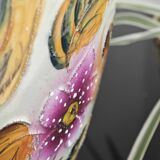 Beau vase peint main oiseau et feuilles H.Béquet numéroté 556