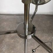 Chrome and glass floor lamp in mid-century German space style by Hustadt Leuchten, 1960s.