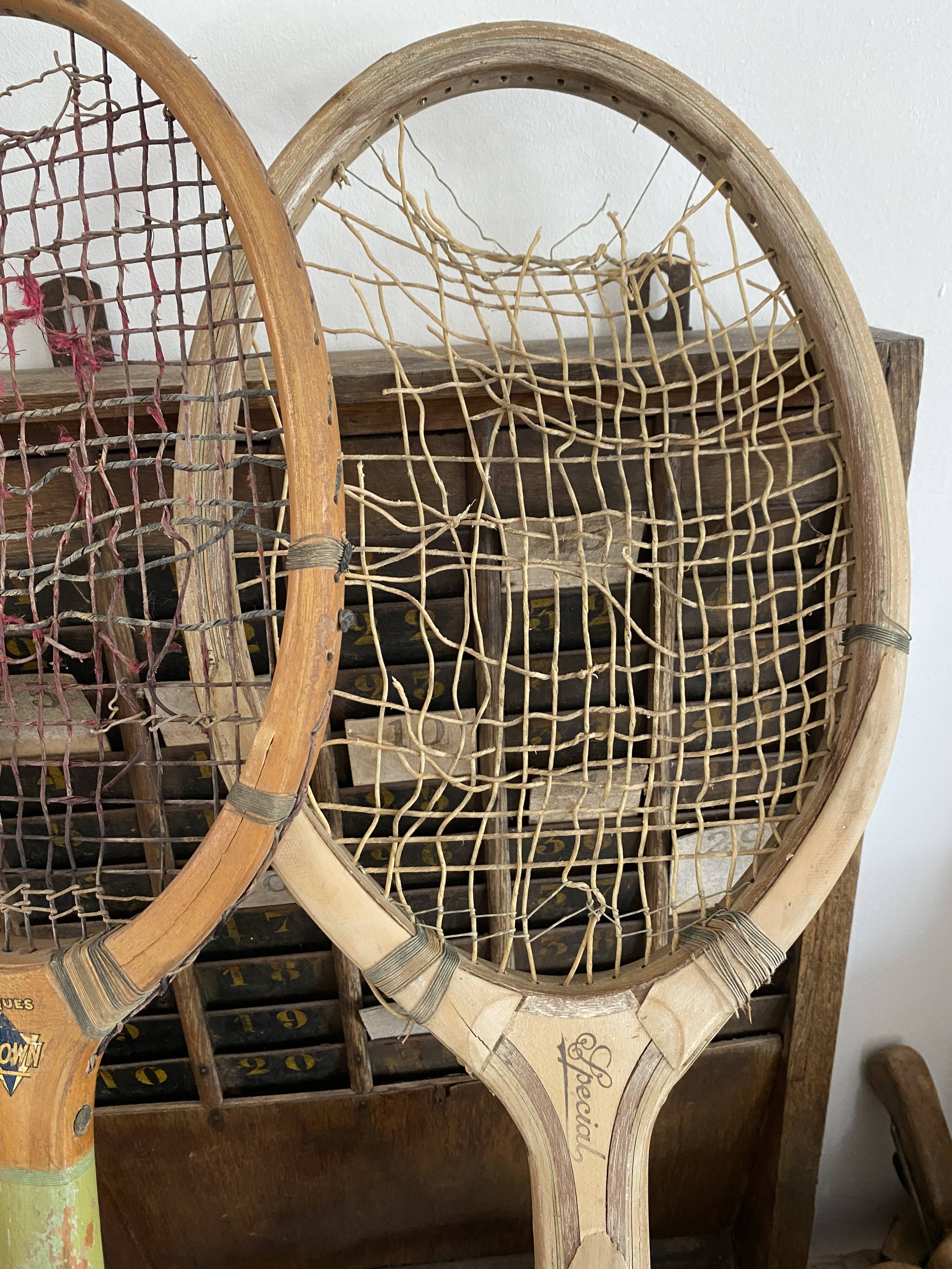Pair of vintage tennis rackets
