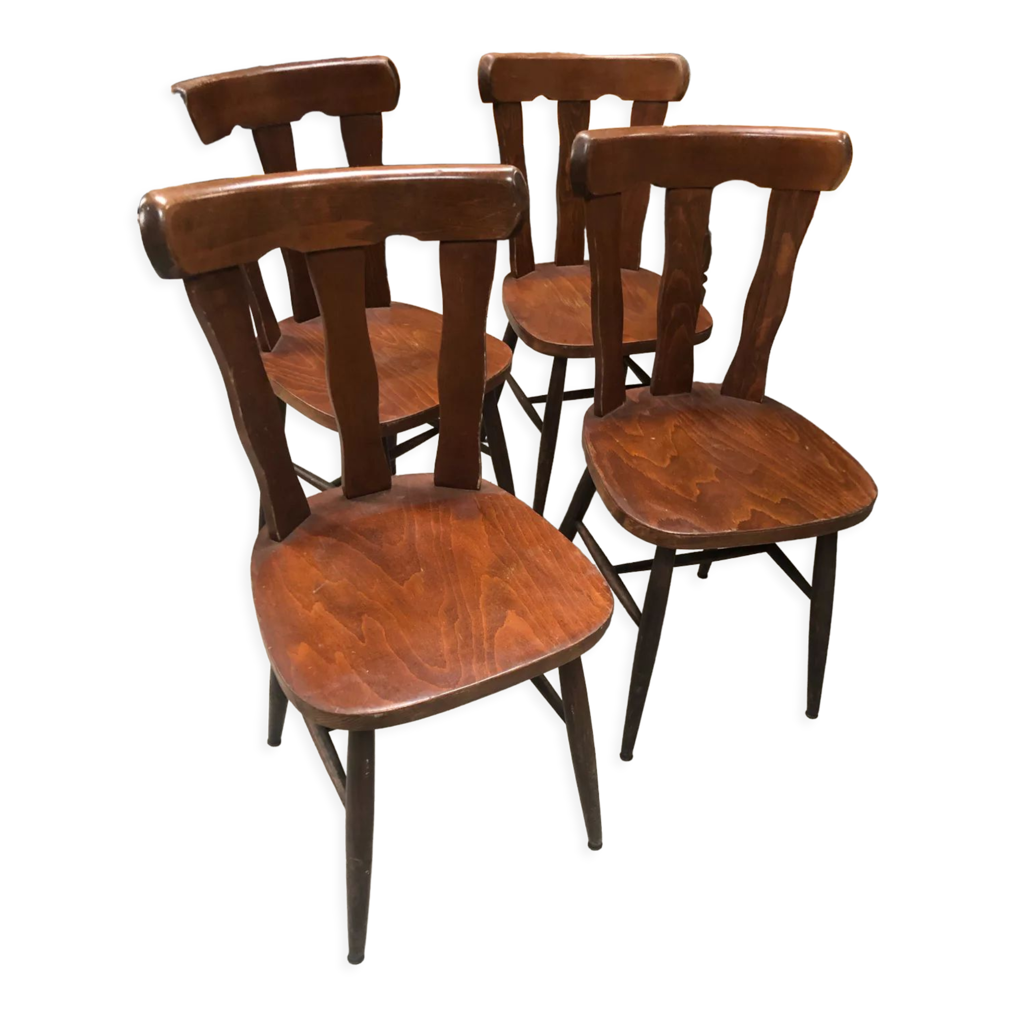 4 Old oak bistro chairs