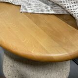 Table à manger ovale extensible vintage danoise en bois massif