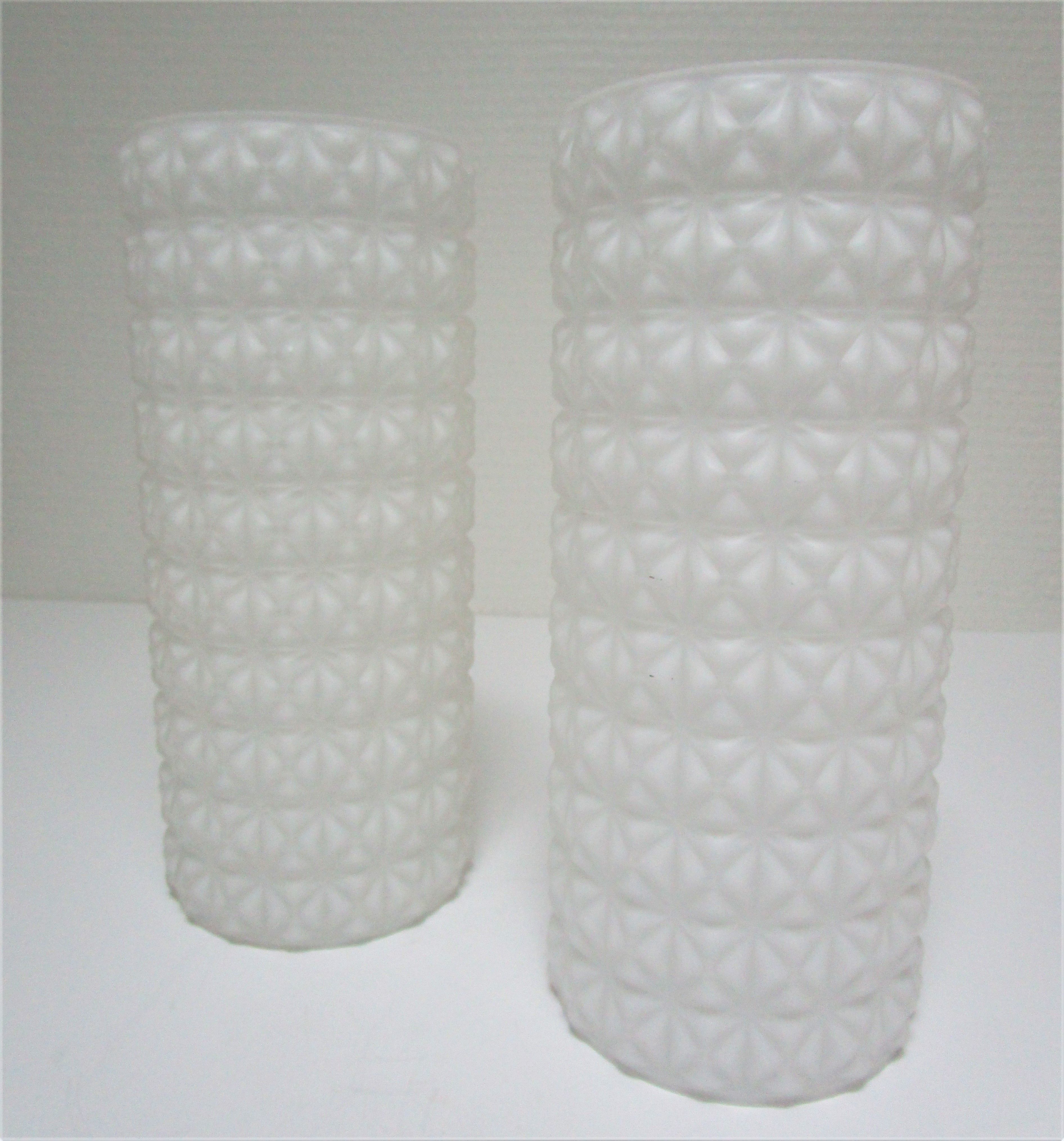 Pair of opaline wall lamps cylinder and metal years 50-60
