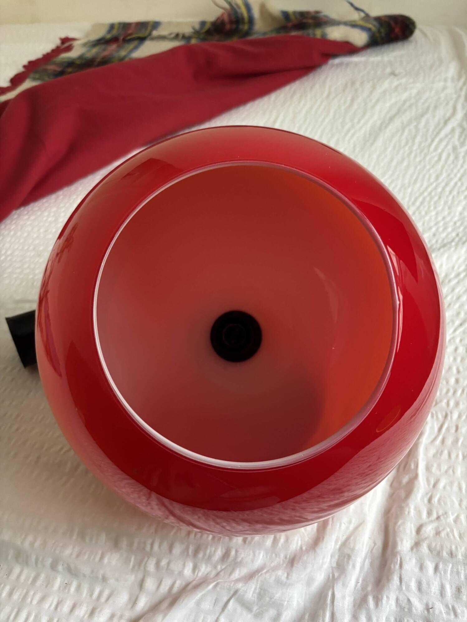 Red opaline glass pendant (circa 60/70)