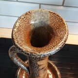 Pair of large format stoneware candlesticks